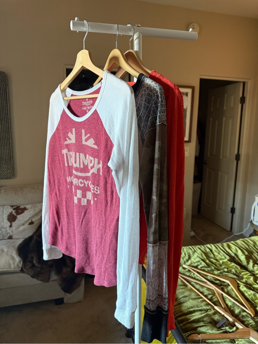 3 Vintage lucky brand free people thermal tops Triumph